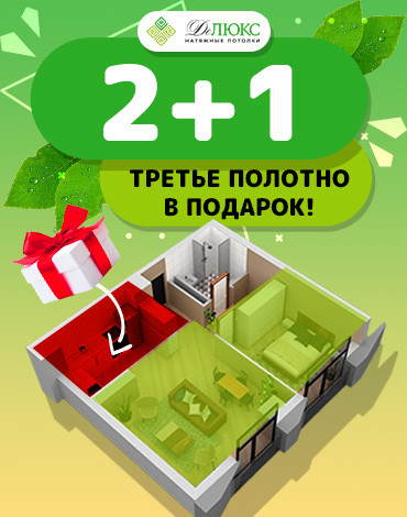 1+1=3 третий потолок в подарок